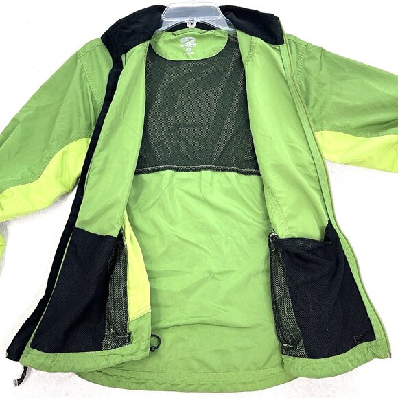 BROOKS Running Jacket Womens L Green Vented Windbreaker Full Zip Pockets - Picture 4 of 15